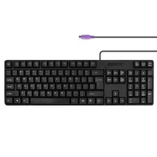 MCSaite Wired PS2 104 Keys Computer Keyboard with Stands,Black,Waterproof - U... picture