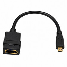 Micro HDMI Type-D Male to HDMI Type-A Female Adapter cable 8 inch 1.4 Premium picture