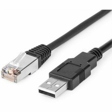 Rocstor Y10C851-B1 10ft USB-A to RJ45 Rollover Cable picture