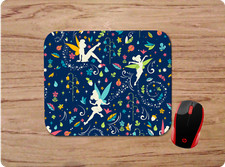 DISNEY TINKER BELL FAIRY INSPIRED PATTERN CUSTOM MOUSE PAD MAT NONSLIP DESIGN2 picture