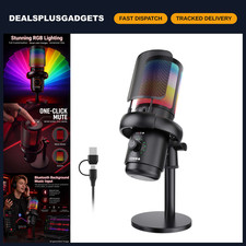 USB Gaming Microphone with AI Noise Cancellation & RGB Lighting - Clear Sound picture