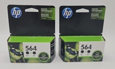 LOT OF 2 GENUINE HP 564 BLACK TWIN-PACKS 2-PACK INK CARTRIDGES BRAND NEW C2P51FN picture