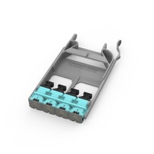 Corning EDGE8-CP32-V3 RPS 32 Fiber 4 Port MTP Adapter Panel with 4 Aqua Adapters picture
