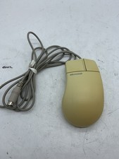 Vintage Microsoft 2.0A 2-Button Wired Serial Mouse w/ Track Ball in Beige 52695 picture