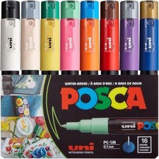 uniball™ POSCA PC-1M, Water-Based Paint Markers, (16 Pack) PC1M16C picture