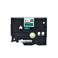 Compatible for Brother P-touch TZe-711  TZ711 Black on Green 6mm Laminated Label picture