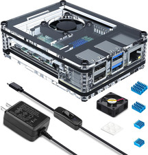 Miuzei Case for Raspberry Pi 4 with Fan Cooling Pi 4B Case with 5V 3A Power Supp picture