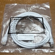 Lynn Electronics CAT6-07-WHB 7 Ft. RJ45 Male-Male Patch Cable Pure Copper Wire picture