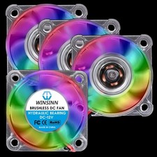 WINSINN 40mm RGB Fan 12V, LED Colorful 3D Printer Micro 12 Volt Fans 4010 Hydrau picture