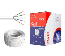 1000ft Cat6 Plenum Rated CMP 23AWG 550Mhz UTP Ethernet LAN Bulk Cable White picture