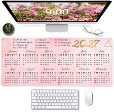 2027 Calendar with Holiday Mouse Pad with Stitched Edges, Large Gaming Mousep... picture