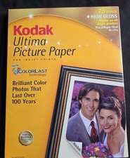 KODAK Ultima Picture Paper High Gloss 75 Count 8.5x11 in Sheets New Sealed picture