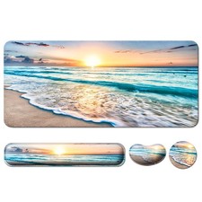 4 in 1 Mouse Pad and Keyboard Wrist Rest,Large Desk Mat,Coaster Set-Beach picture