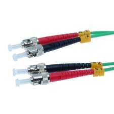 Fiber Optic ST/ST Cable 10G Multimode Duplex OM3 50/125 Aqua Ltd Lifetime picture