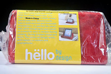 Hello by Design Tablet Sofa Pillow Stand Tablet Holder Red Fabric Freestanding picture