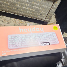 Heyday Full Size Wireless Keyboard Dual Mode Bluetooth White English QWERTY picture