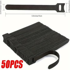 50-100pcs Cable Straps Wire Cord Hook Loop Ties Reusable Fastening Organizer Lot picture