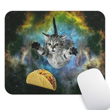 Wknoon Cute Kitten Mouse Pad Funny Design, 9.5L x 7.9W inches, Space Cat  picture