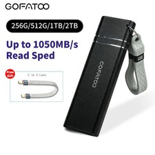 GOFATOO Portable External PSSD 1050MB/s USB3.2 Gen2 Type‑C 512GB 1TB 2TB Black picture