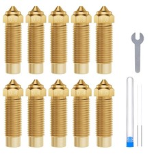 ELEGOO 10pcs Multi Size Nozzles for Neptune 4 Plus/4 Max 3D Printer, Brass Hoten picture