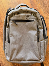 Gray/Black Solid Polyester Padded Laptop Backpack Bag, Universal Fit 15 in picture