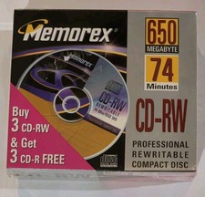 Memorex CD-RW Six Pack 74 Minutes 650 MB Factory Sealed picture