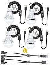 Portable LED Bulb, 5W USB LED Camping Light for Garage Warehouse Car 4 Pack picture