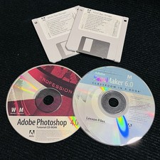 Adobe - Pagemaker Classroom 6 Photoshop Tutorial 4 Type Manager 2 Floppy Vtg picture