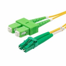 20 PACK LOT 5m LC(APC)-SC(APC) Duplex 9/125 OS2 Singlemode Yellow OFNR 16FT picture