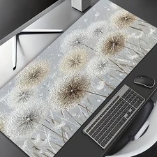 1pc Diatom Mud Extra Large Mouse Pad | Card Game Mat, Gray Hand-Drawn Dandelio picture