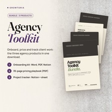 Agency Toolkit Bundle Client Onboarding Pricing Project Tracker Notion Excel picture