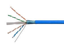Open Box Monoprice Cat6A 1000ft F/UTP Shielded CMR Bulk Cable Blue 13072 picture