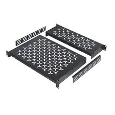 1U Rack Shelves 2Pack 6 Inch and 12 Inch Deep Cantilever Vented Tray Set picture