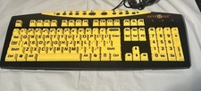 AbleNet Keys-U-See Large Print USB Keyboard Yellow Black High Contrast Tested picture