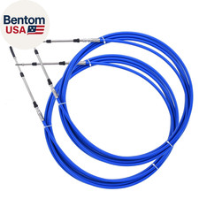 Boat Throttle Control Cable 24 Feet (2Pcs Blue) Outboard Rotary Steering Cable f picture