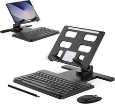 Bluetooth Keyboard Mouse and Foldable Stand 4-in-1 Set for Galaxy Z Fold Black picture