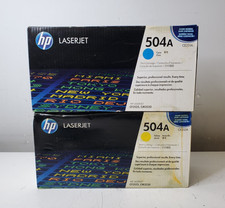 Mixed New/OpenBox Lot of 2 HP LaserJet 504A Cyan/Yellow Print Cartridge picture
