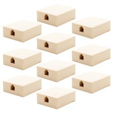 10 Pcs 1-Port RJ11 6P4C Jack Telephone Phone Line Wall Surface Mount Box Ivory picture