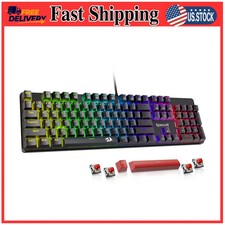 Redragon Mechanical Gaming Keyboard Wired Red Switch Hot Swappable Backlit PC... picture