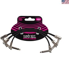 Durable Black Flat Ribbon Patch Cable 3-Pack - 6in for Musicians & Effects picture