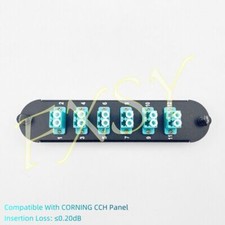 Fiber Optic Adapter Panel 6 LC Duplex Aqua OM3 OM4 Suit For CORNING CCH-CP12-E4 picture