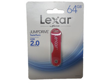 NEW Lexar JumpDrive TwistTurn USB 2.0 Flash Drive, Red 64GB picture