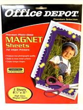 Office Depot Premium Photo MAGNET 5 Sheets 8.5x11 High Gloss Inkjet Printers NEW picture
