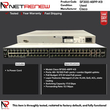 Cisco SF300-48PP-K9  Switch  48 Port PoE+ Gigabit Ethernet picture