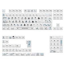 136Pcs PBT Sea Salt Course Keycap Dye Sublimation Key Cover for Mechanical picture