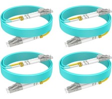 OM4 Multimode LC to LC Fiber Patch Cable MMF, 32ft/10m, 4Pack Cord Duple LSZH, picture