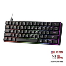 GM611 Mechanical Keyboard,Rainbow LED Backlit Gaming black keycaps-red switch picture