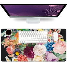 Bouquet Leather Desk Mat Large Protector Pad 23.6x11.8 Inch PU Mouse Pad picture