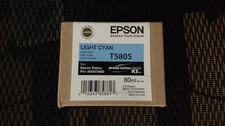 2011 Genuine Epson T5805 Light Cyan Ink Stylus Pro 3800 3880 80ml New Sealed picture