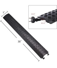 Small 3Pack Floor Cord Cover Cord Protector Drop Over Drop Trak Cable Ramp Black picture